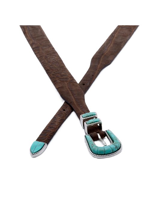 crazy color silver turchese soft Cintura Silver Ostrich Silver ostrich | STDCCSBRWSUESFTBROWN